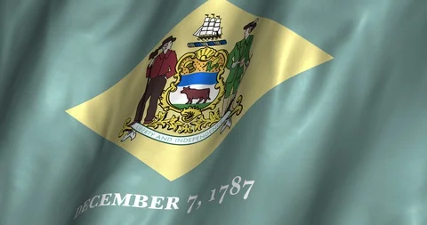 Delaware Waving Flag 4K Stock Footage 127862187
