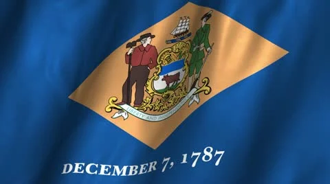 Delaware Waving Flag Stock Footage 12250944