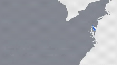 Delaware Zoomed In Blue on US Election Map State Focus Animation, Alpha 4K 스톡 동영상 341415271