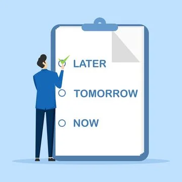 Delay concept. delaying work or activities Stock Illustration