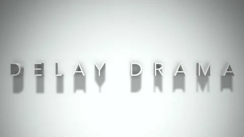 Delay drama 3D title animation with shadows on a white background Stock Footage 297511067
