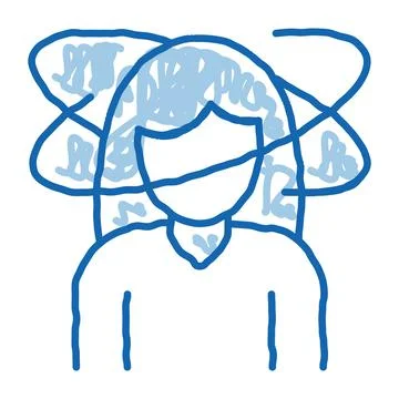 Delay In Menstruation doodle icon hand drawn illustration Illustrazione stock