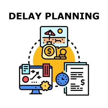 Delay planning for future goals and financial strategy Stock Illustration