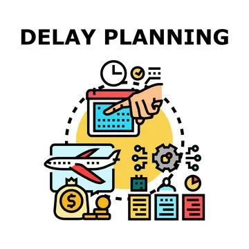 Delay planning managing schedule changes and logistics Stock Illustration