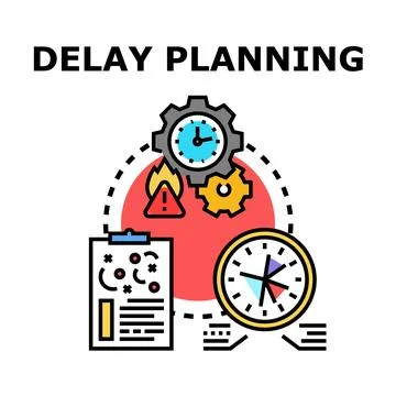 Delay planning process optimizing risk management schedule Stock Illustration