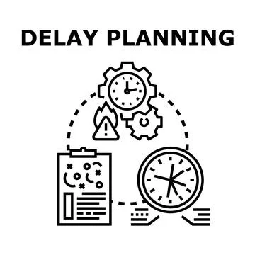 Delay planning process optimizing risk management schedule Stock Illustration
