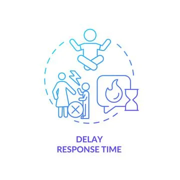 Delay response time blue gradient concept icon Stock Illustration