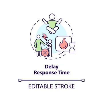 Delay response time concept icon Stock Illustration