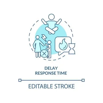 Delay response time turquoise concept icon Stock Illustration