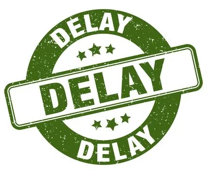 Delay stamp. delay label. round grunge sign Stock Illustration