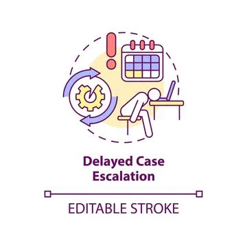 Delayed case escalation concept icon Stock-Illustration