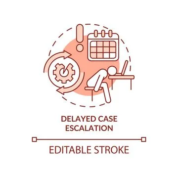 Delayed case escalation red concept icon Stock-Illustration