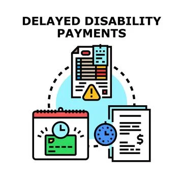 Delayed disability financial support payout deadline extension Stock Illustration