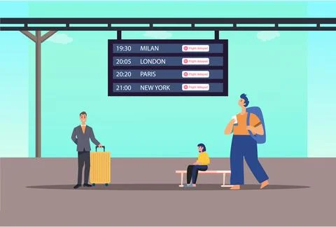 Delayed Flight Concept Illustration Illustrazione stock