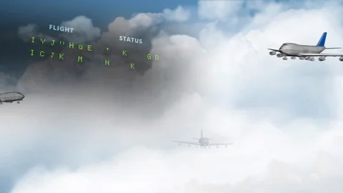 DELAYED flight plane Stock Footage 92614972