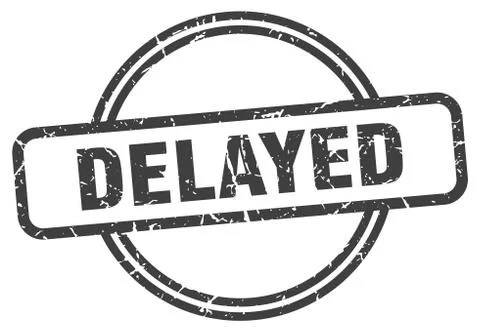 Delayed grunge stamp. delayed round vintage stamp Stock Illustration