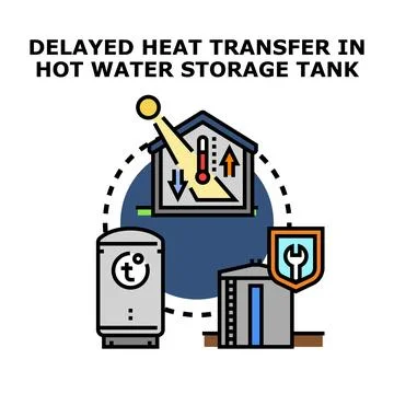Delayed heat transfer process in home heating system Stock Illustration
