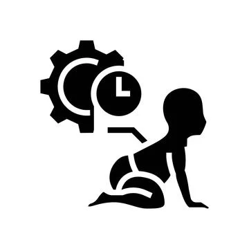 Delayed motor development glyph icon vector illustration 스톡 일러스트