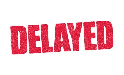 Delayed red ink stamp Stock Illustration