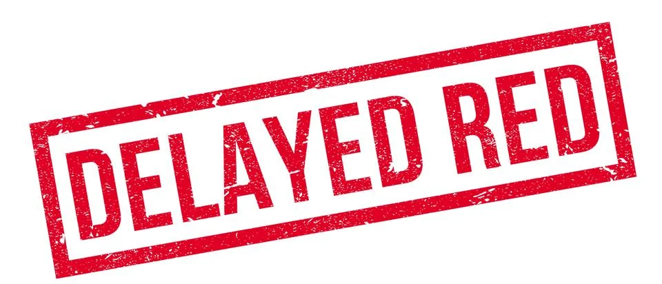 Delayed Red rubber stamp Stock Illustration