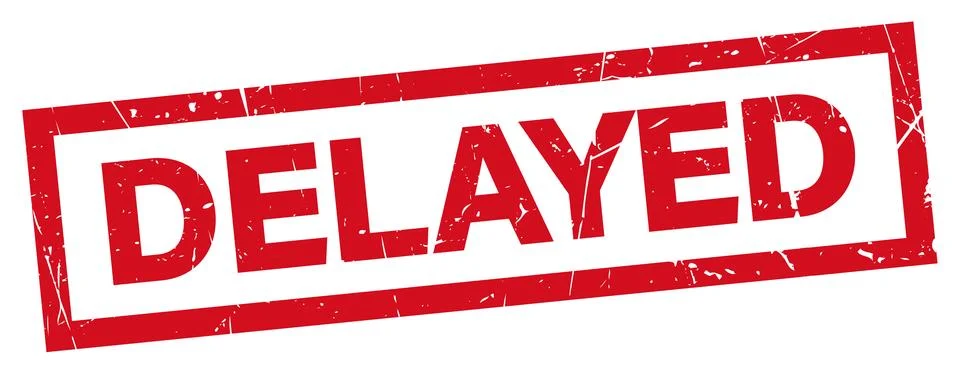 Delayed red stamp text, Delayed text written on red stamp Illustration