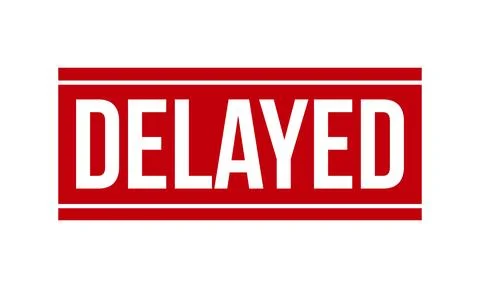 Delayed Rubber Stamp. Red Delayed Rubber Grunge Stamp Seal Vector Illustratio Stock Illustration