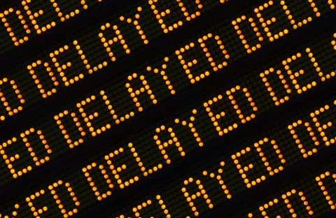 Delayed Sign Closeup Stock-Fotos