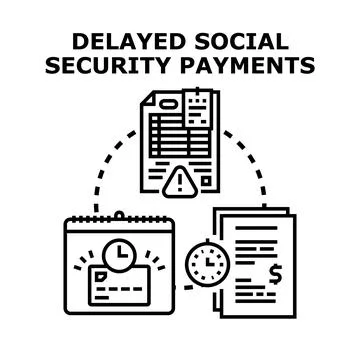 Delayed social security payments concept vector Stock Illustration