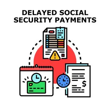 Delayed social security payments concept vector イラスト素材
