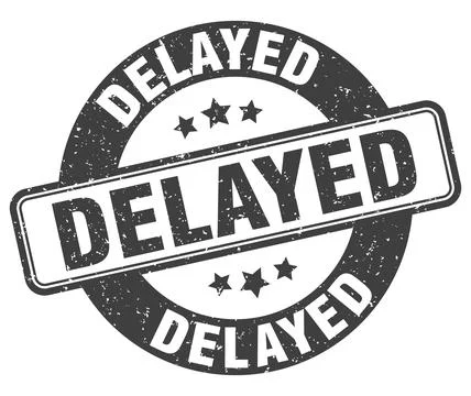 Delayed stamp. delayed label. round grunge sign Stock Illustration