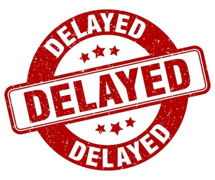 Delayed stamp. delayed label. round grunge sign Stock Illustration