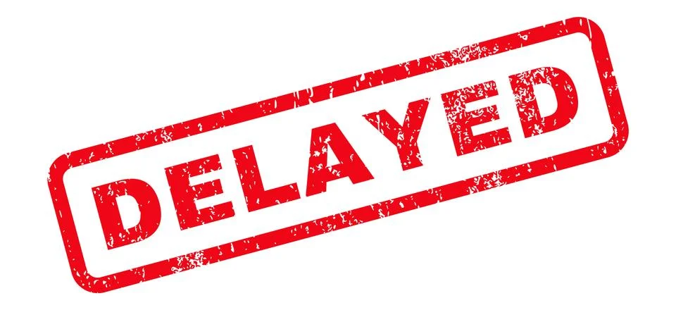 Delayed Text Rubber Stamp Stock Illustration