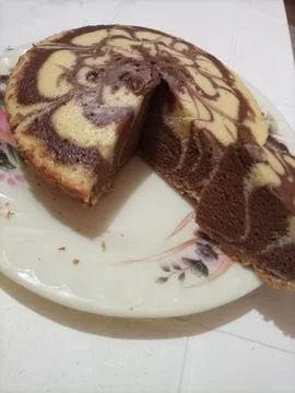 A delectable marble cake made from scratch. Stock Photos