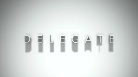 Delegate 3D title animation with shadows on a white background Video stock 297384899