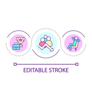 Delegate duties loop concept icon Stockillustratie