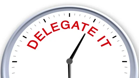 Delegate It Word or Text on Clock Moving Fast for Time Concept Stock Footage 284241846