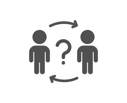 Delegate question icon. Teamwork help sign. Vector Stock Illustration
