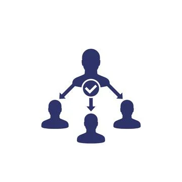 Delegate, task delegation icon, vector Stock Illustration
