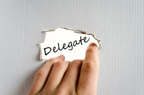 Delegate text concept Stock Photos