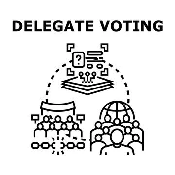 Delegate voting system choosing political representatives Stock Illustration