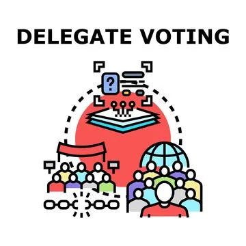 Delegate voting system choosing political representatives Stock Illustration