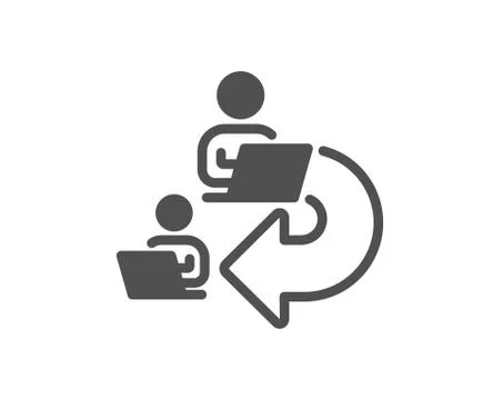 Delegate work icon. Teamwork share sign. Vector Stock Illustration