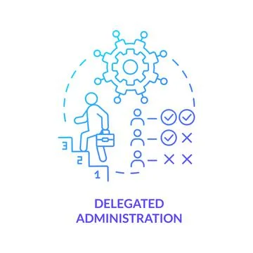 Delegated administration blue gradient concept icon Stockillustratie