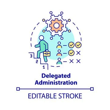 Delegated administration concept icon Stockillustratie
