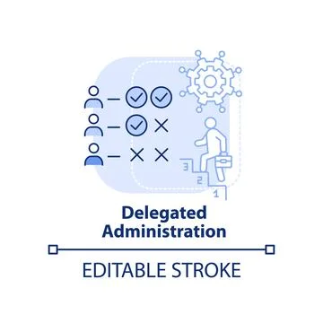 Delegated administration light blue concept icon Stockillustratie