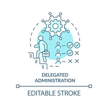 Delegated administration turquoise concept icon Stockillustratie