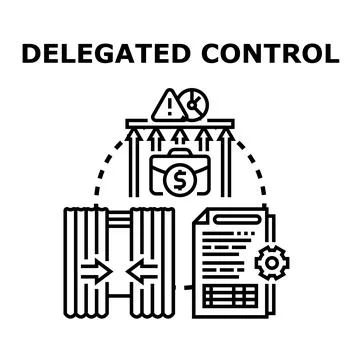 Delegated control concept for business management Illustrazione stock