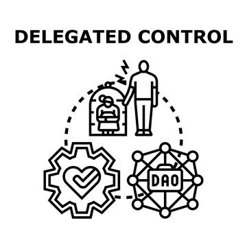 Delegated control concept exploring management authority and process 스톡 일러스트