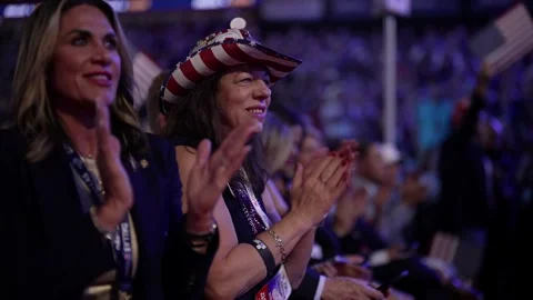 Delegates applaud during the speech, RNC Dallas 2026 Stock Footage 345271660