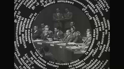 Delegates gathered for meeting in General Assembly Hall - 1945 Stock-Footage 99097788